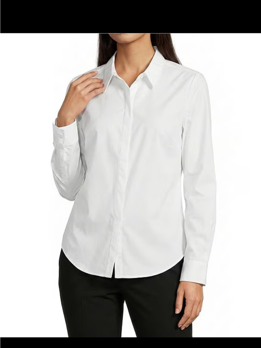 Spanx The Best Button Down Shirt Stretch Poplin in Classic White Workwear Sz S